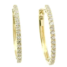 14K Y Gold 0.50ctw SI1/H-I Diamond Oval Hoops