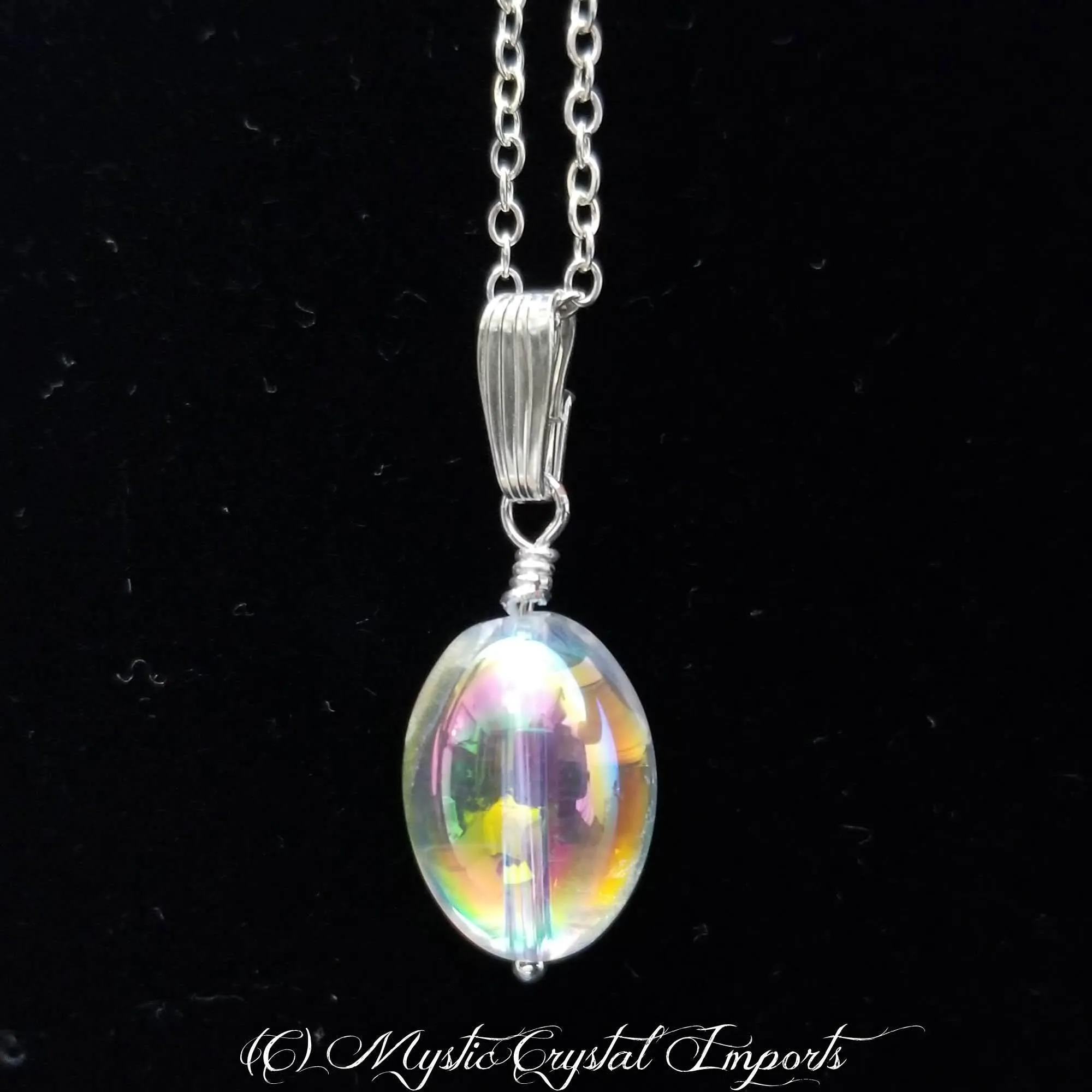 Angel Aura Quartz Melon Bead Necklace