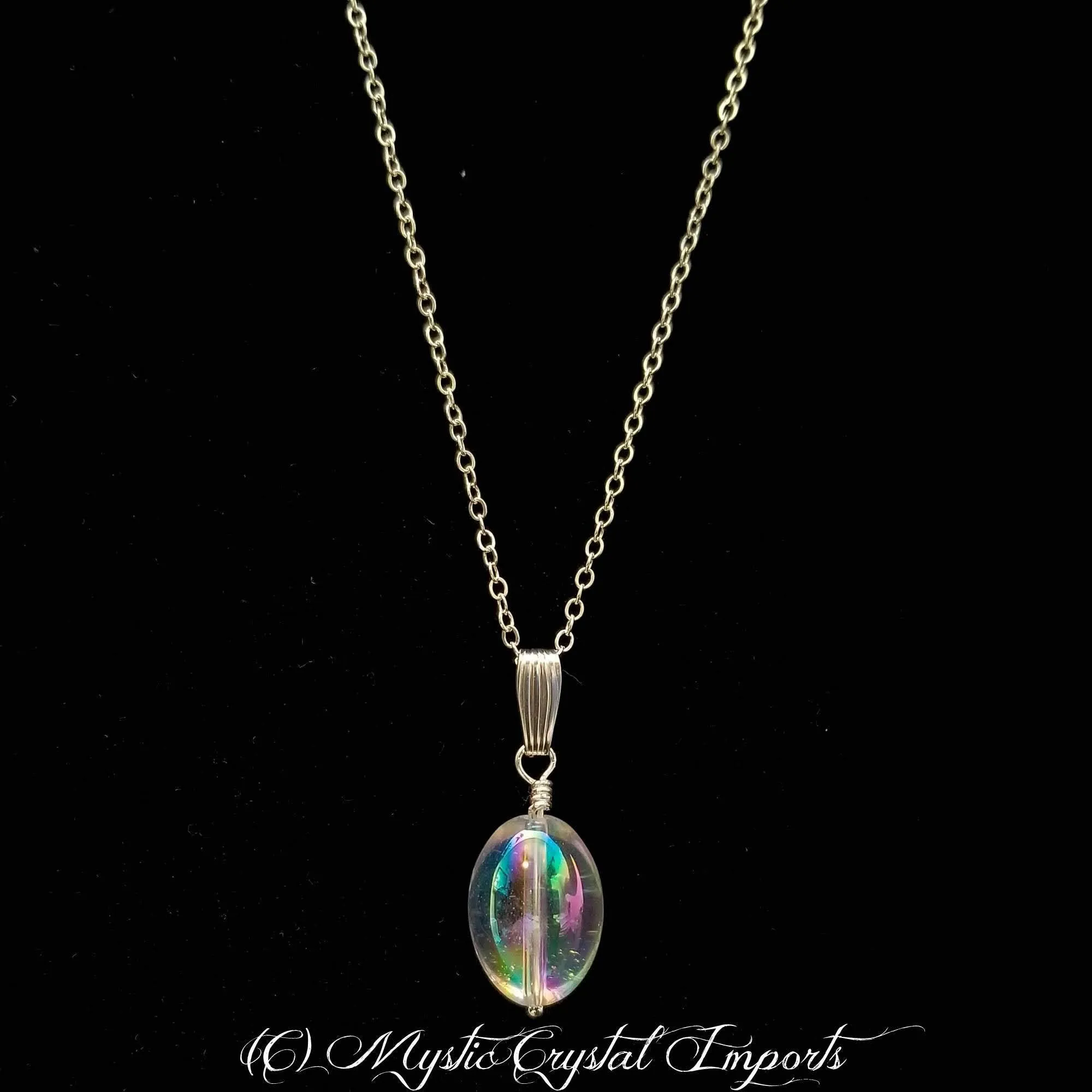 Angel Aura Quartz Melon Bead Necklace