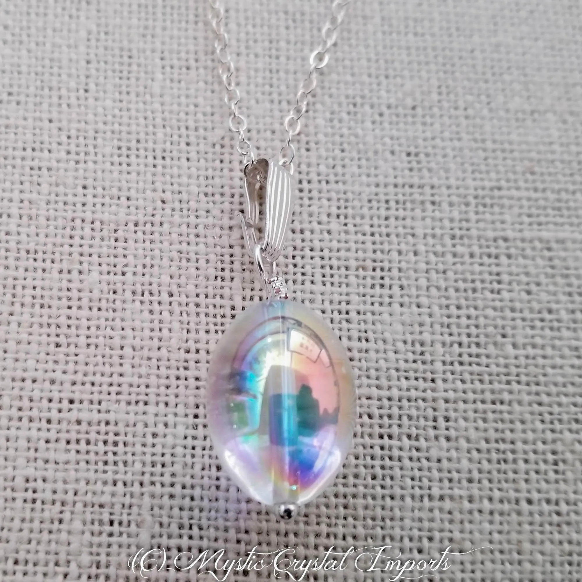 Angel Aura Quartz Melon Bead Necklace