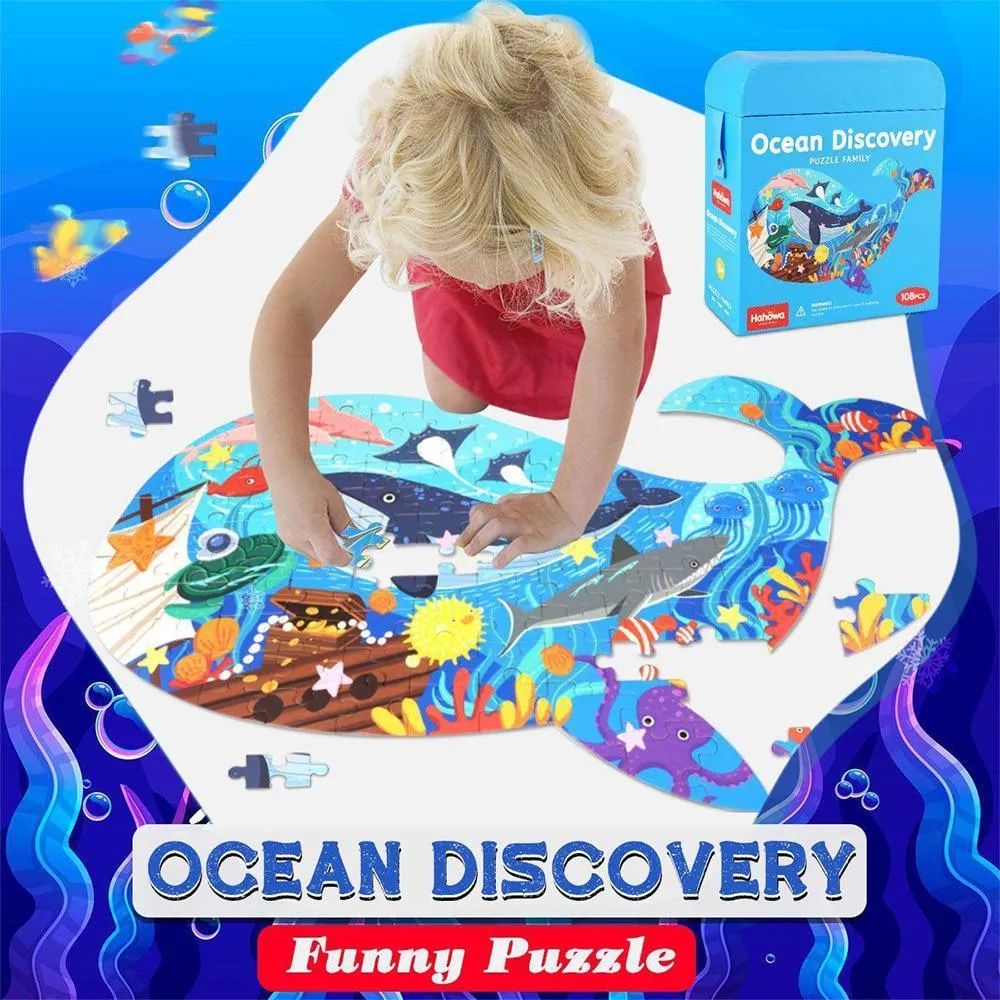 Animal Shapes Puzzle Dinosaurs Whale Jigsaw Unique Kids Puzzles Educational Child Games Toys Christmas Gifts For Children