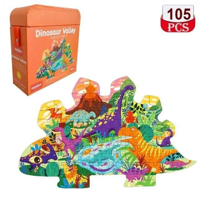 Animal Shapes Puzzle Dinosaurs Whale Jigsaw Unique Kids Puzzles Educational Child Games Toys Christmas Gifts For Children