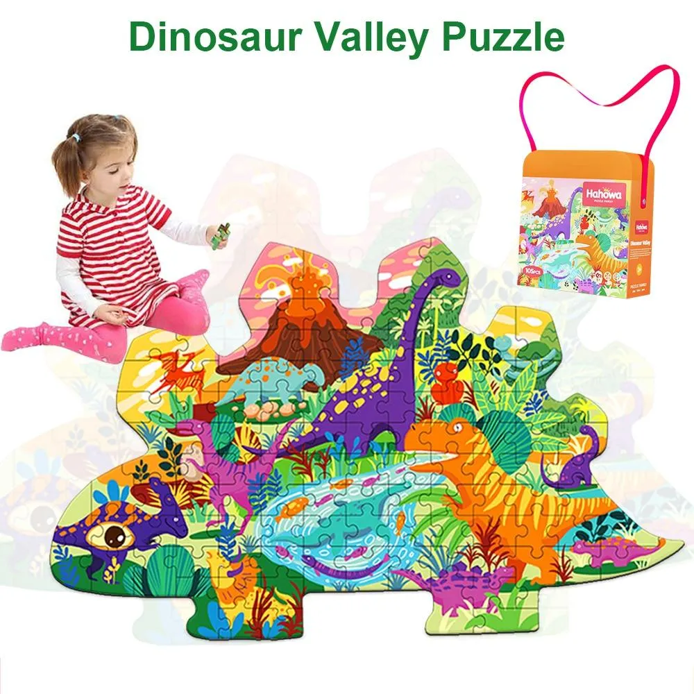 Animal Shapes Puzzle Dinosaurs Whale Jigsaw Unique Kids Puzzles Educational Child Games Toys Christmas Gifts For Children