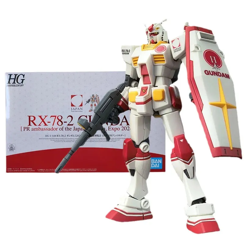 Bandai Gundam Model Kit Anime Figure HG RX-78-2 PR Ambassador Expo 2020 Genuine Gunpla Anime Action Figure Toys for Children