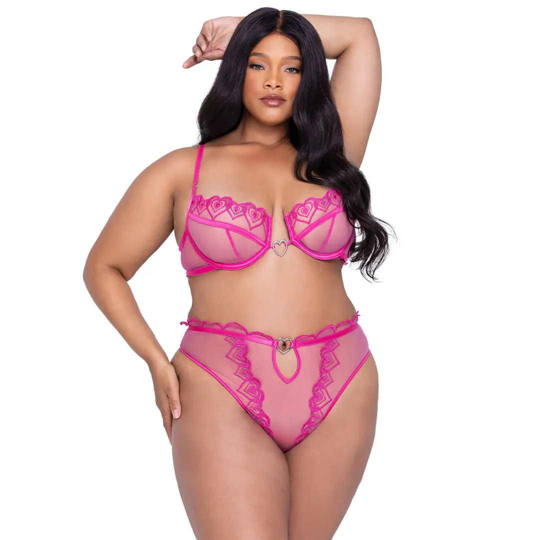 Bubblegum Heart 2-Piece High Waisted Set