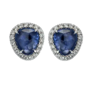 Burma Blue Sapphire Stud Earrings