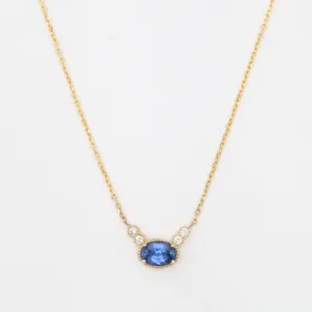 Ceylon Sapphire Diamond Dew Necklace