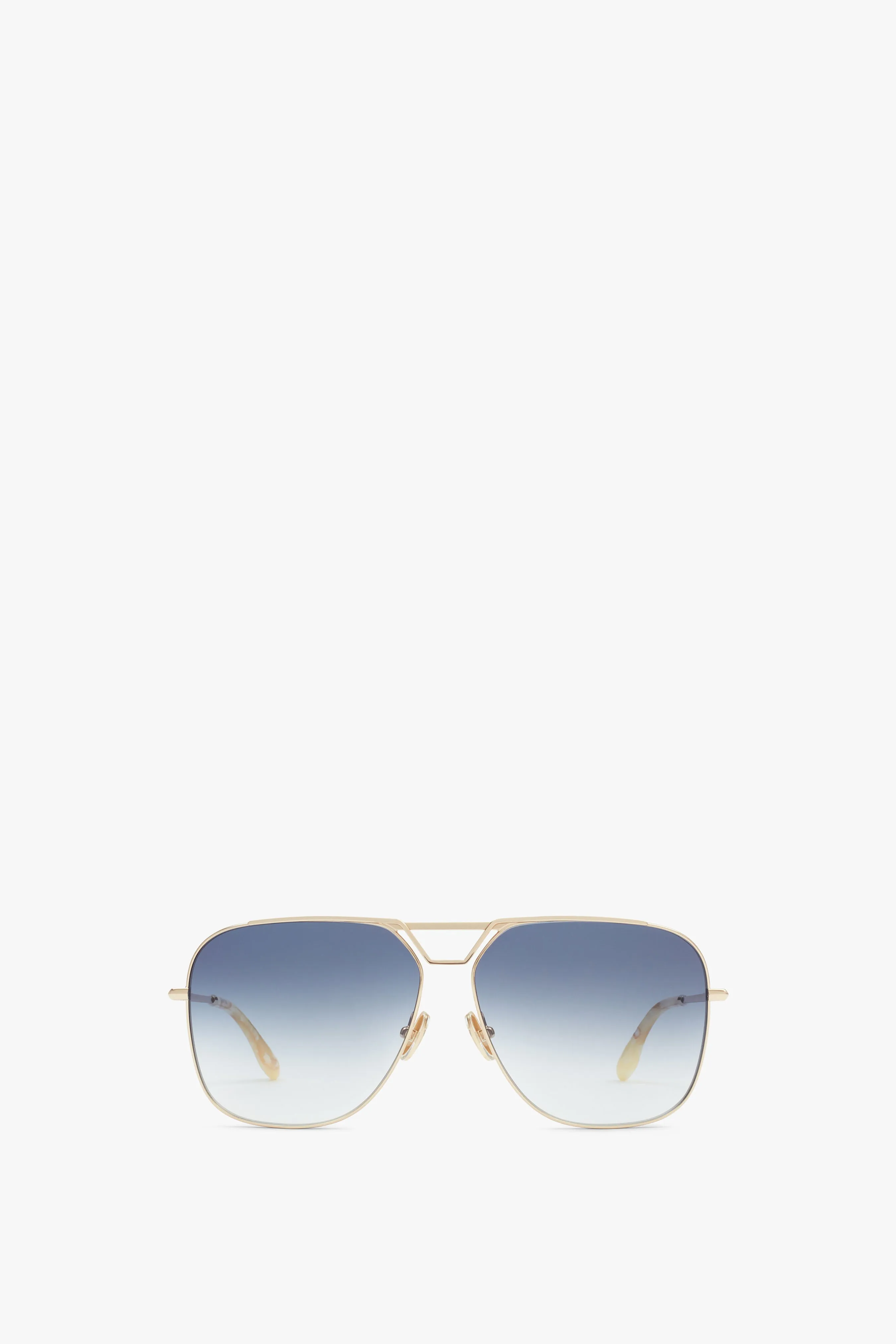 Classic V Metal Navigator Sunglasses In Gold Blue