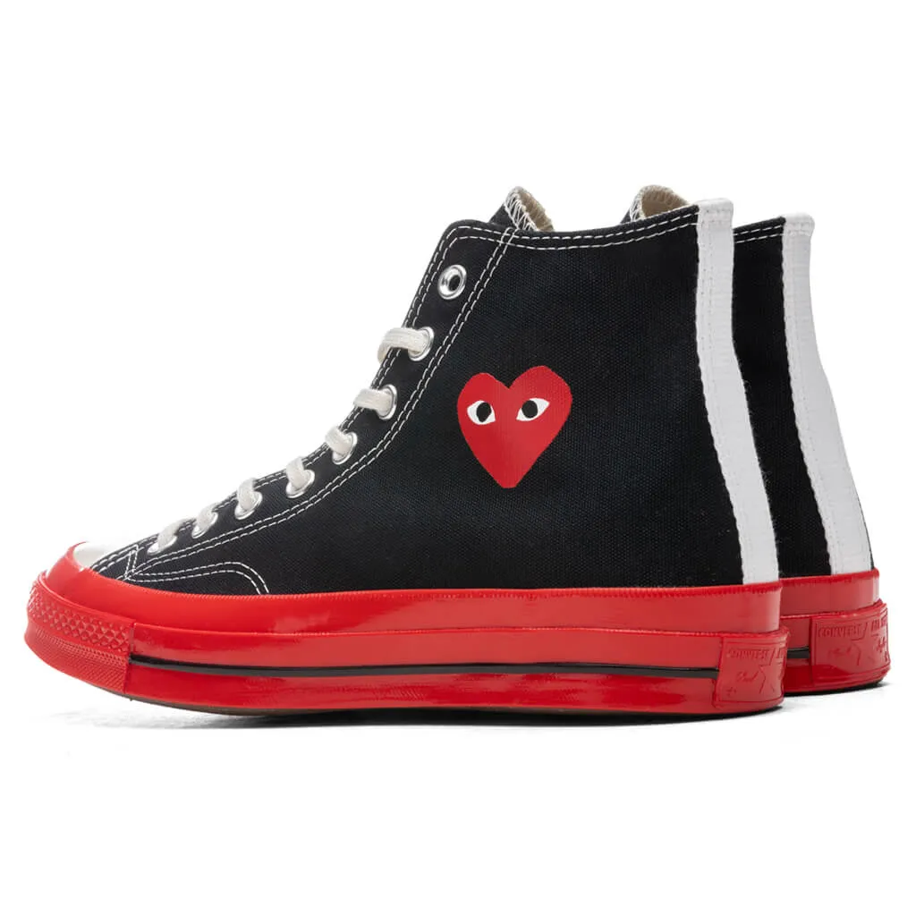 Converse x Comme Des Garcons PLAY All Star Chuck '70 Hi Red Sole - Black