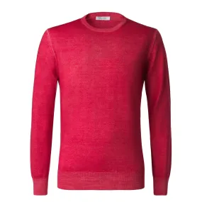 Crew-Neck Wool Sweater in Pink