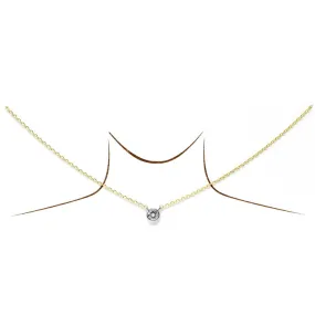 Cubic Zirconia Stone Pendant Gold Dipped Short Chain Necklace