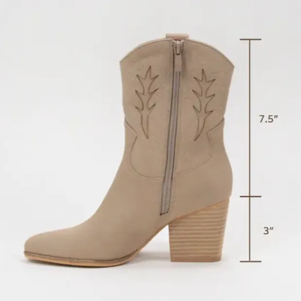 Desert Sands Western Cowboy Cutout Bootie