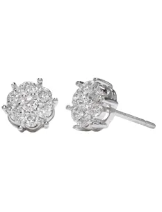 Diamond Cluster Stud Earrings