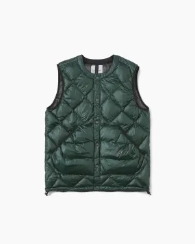 Diamond Stitch Down Vest Green