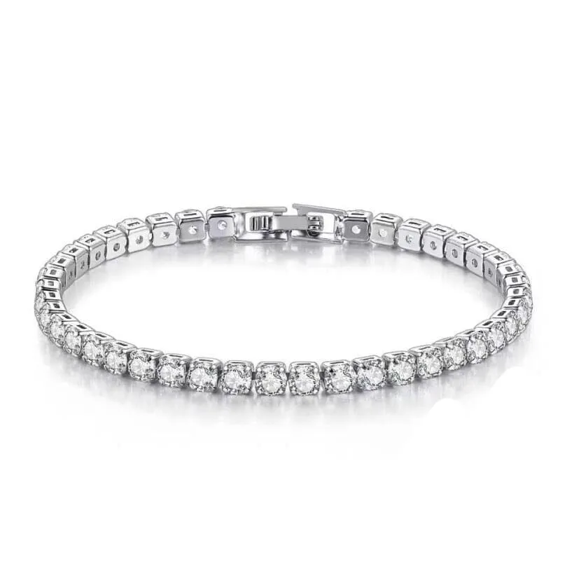 Diamond Tennis Silver Bracelet