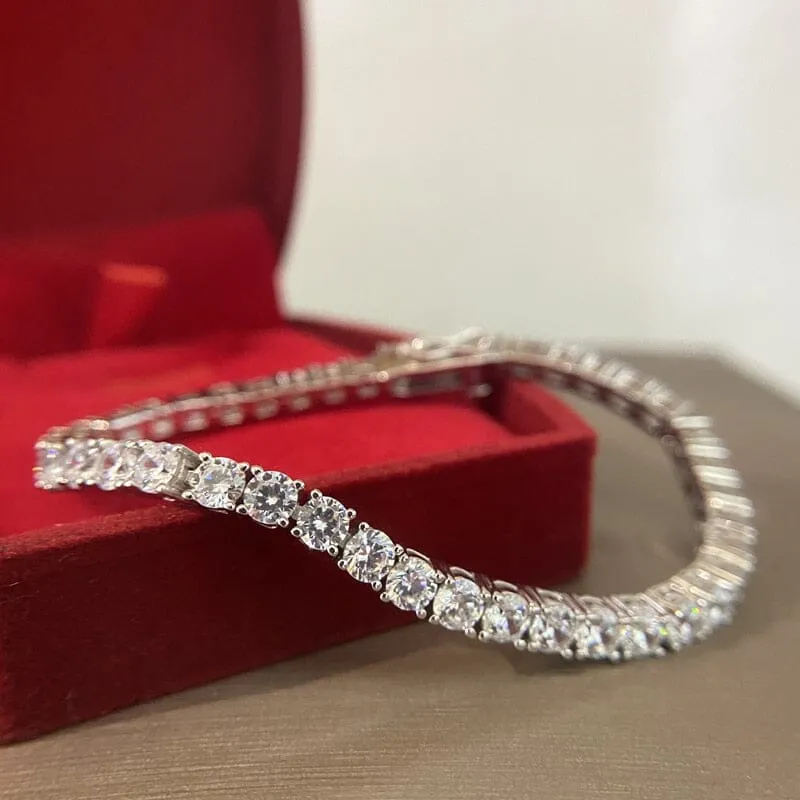 Diamond Tennis Silver Bracelet