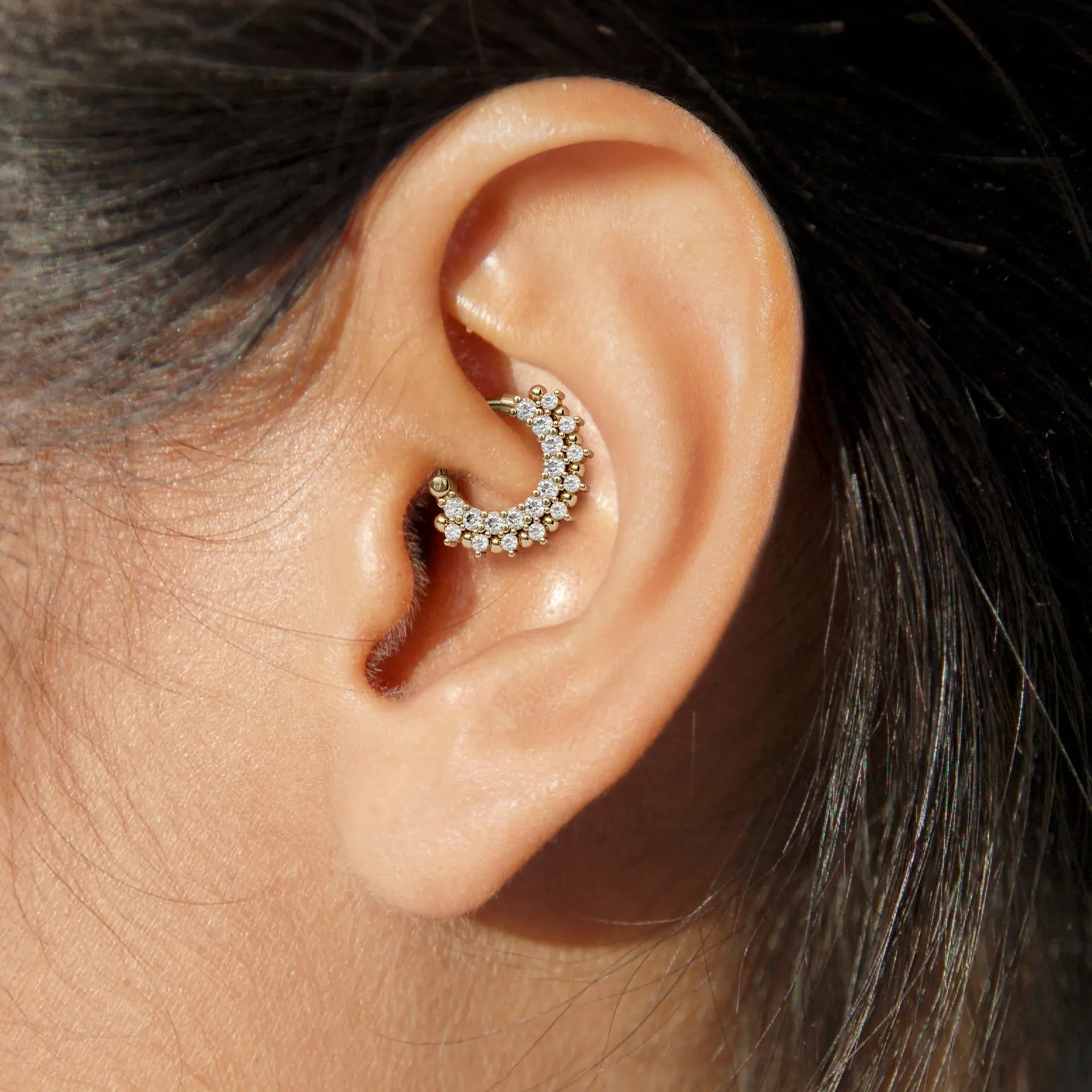 Double Row Diamond Daith Earring