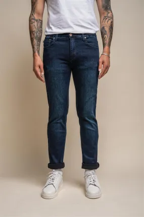 Elliot Navy Stretch Slim Fit Jeans