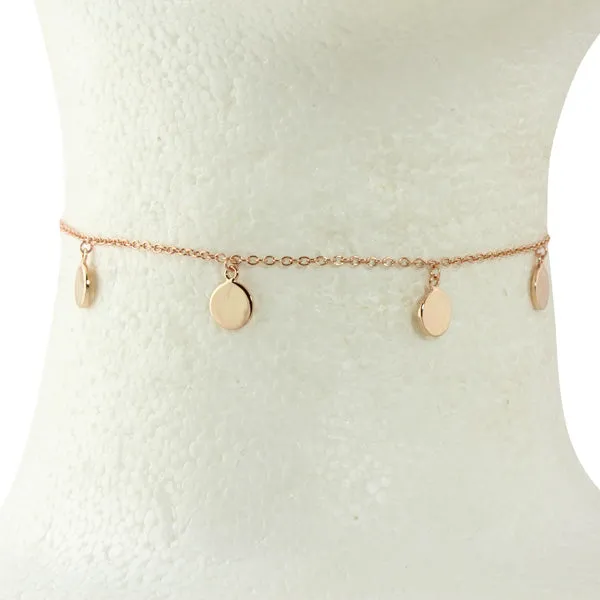 HANGING DISC CHOKER NECKLACE