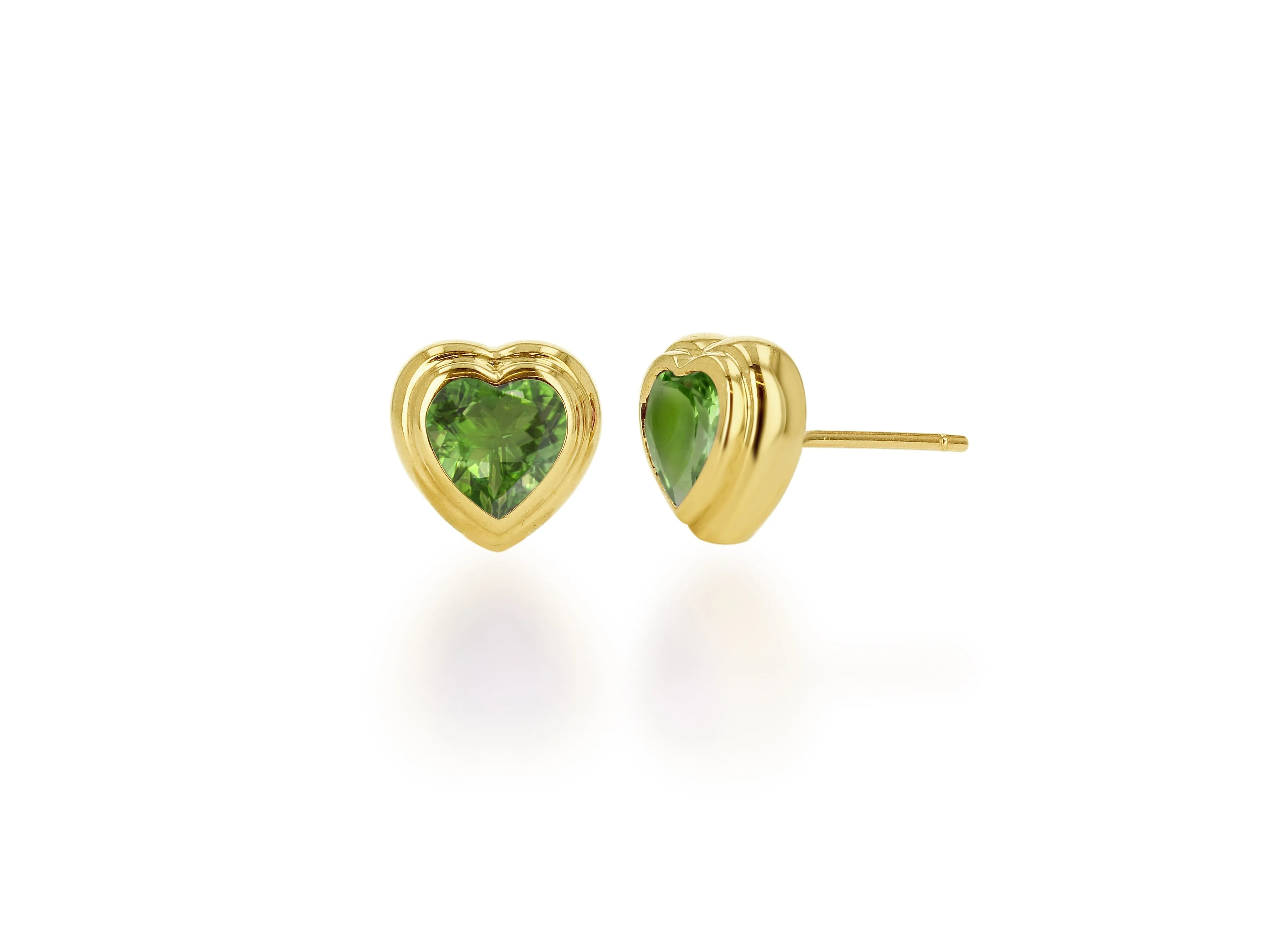 Heart Double Bezel Stud Earrings