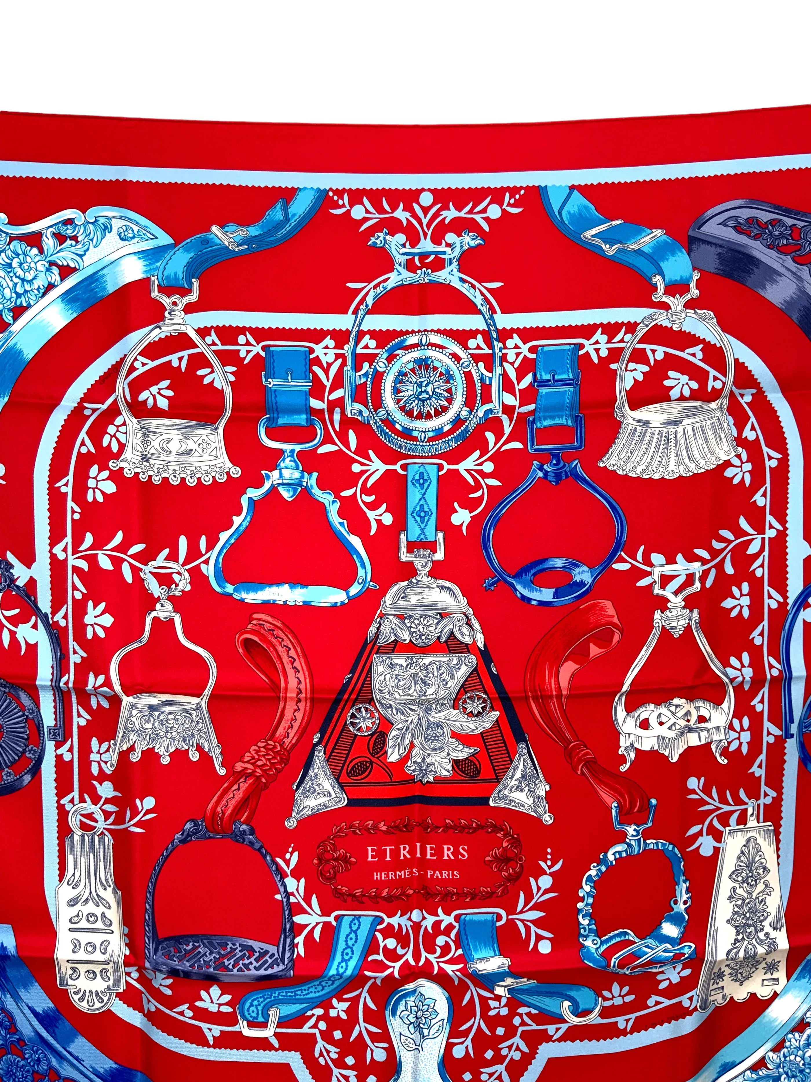 Hermes Etriers Silk Scarf 90 NEW