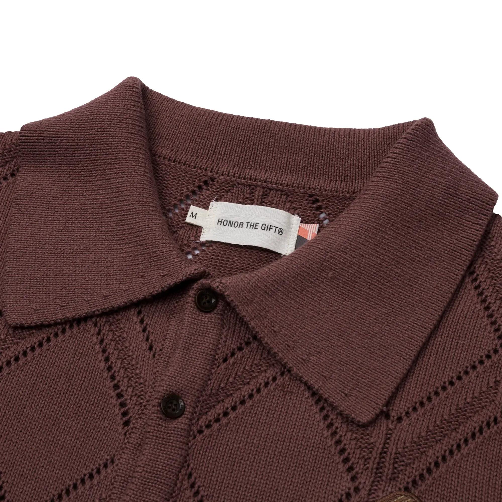 Honor The Gift Diamond Knit Polo Brown