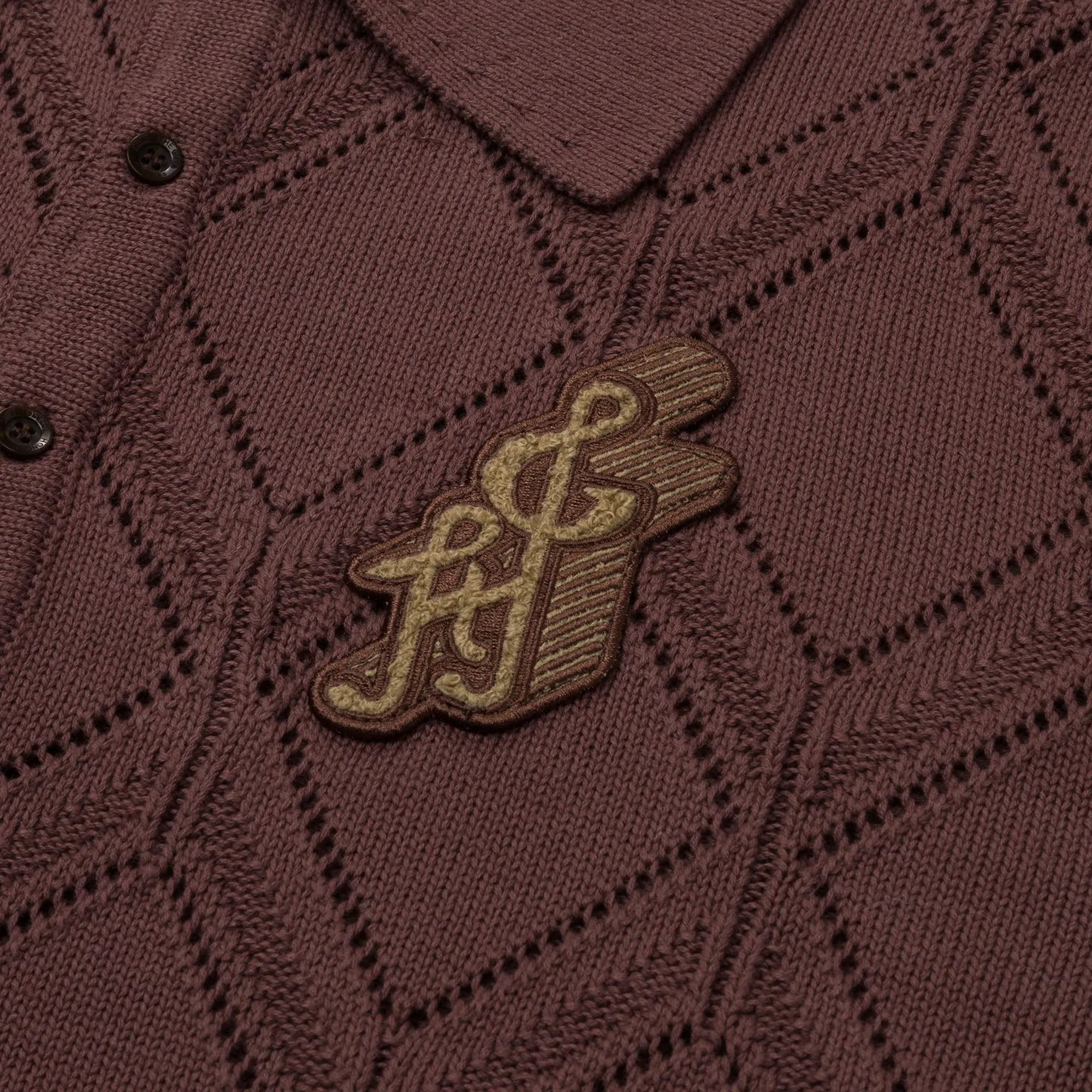 Honor The Gift Diamond Knit Polo Brown