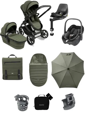 Icandy Peach 7, Maxi Cosi Pebble 360 Complete Travel System Bundle - Ivy