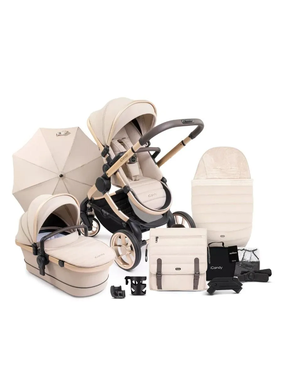 iCandy Peach 7 Maxi Cosi Pebble 360 PRO Complete Travel System Bundle - Biscotti