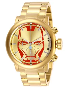 INVICTA Marvel Limited Edition Mens Chronograph -Gold-Tone - Bracelet - Iron Man