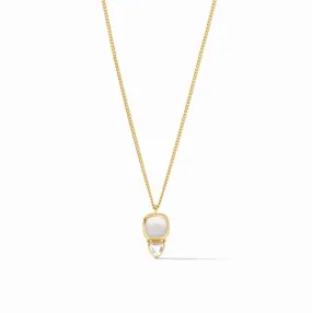 Julie Vos Aquitaine Duo Delicate Necklace, Clear Crystal