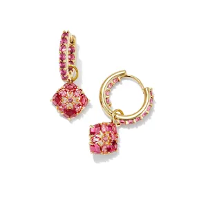 Kendra Scott Dira Crystal Huggie Earrings - Gold Pink Mix