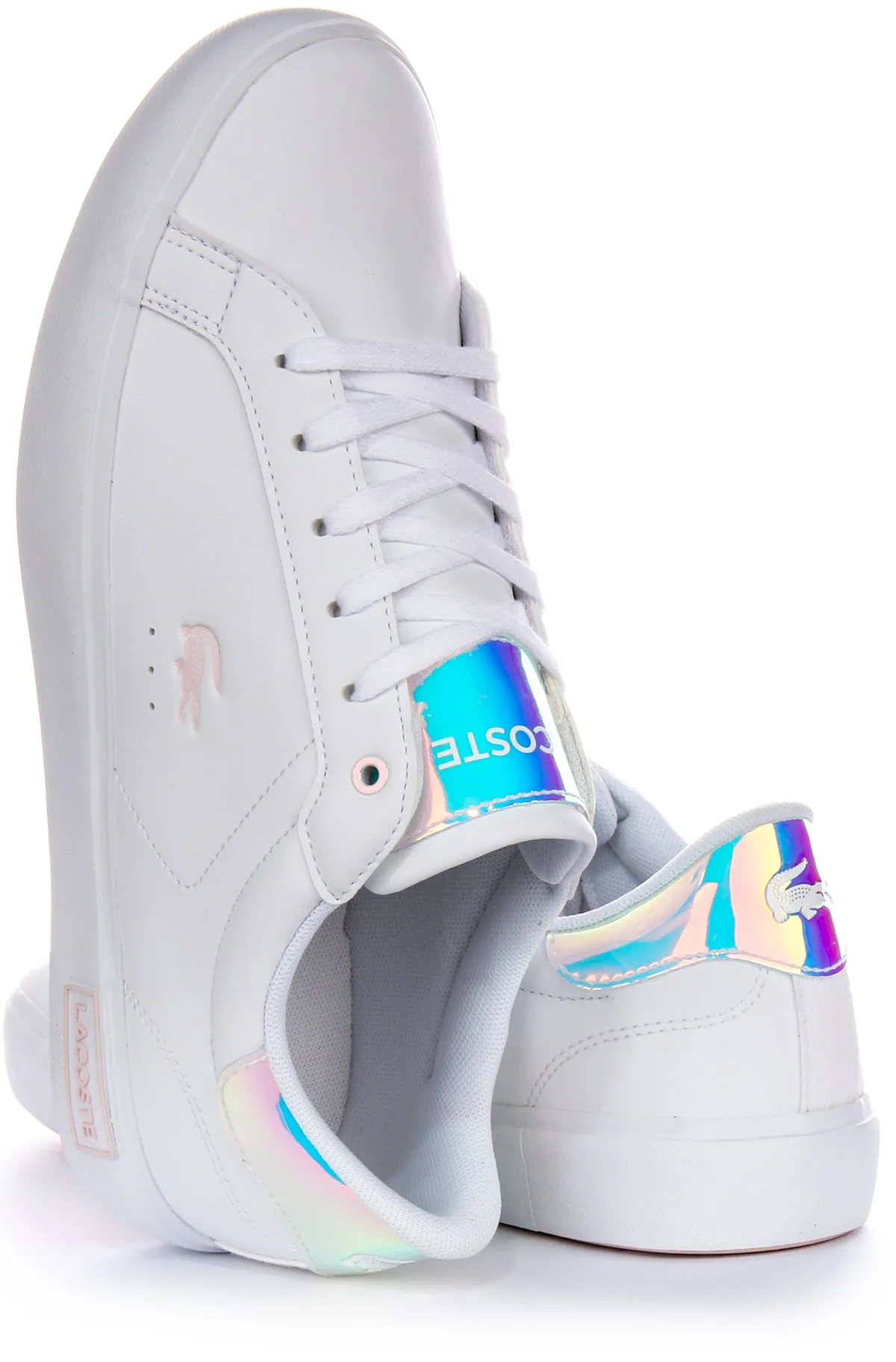 Lacoste Powercourt In White Pink For Junior