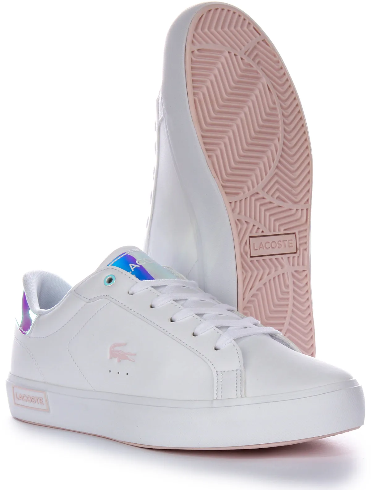 Lacoste Powercourt In White Pink For Junior