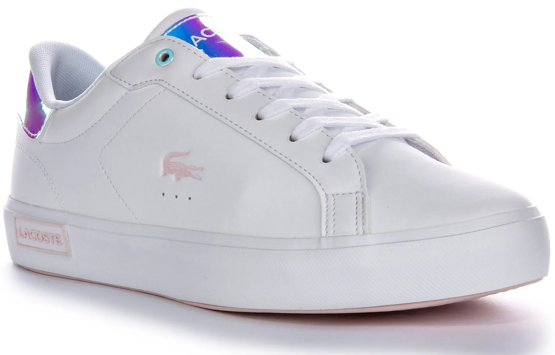 Lacoste Powercourt In White Pink For Junior