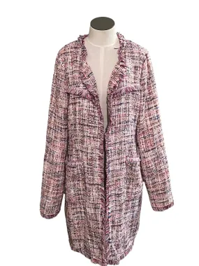 Laundry by Shelli Segal Pink Tweed Size M Jacket Blazer