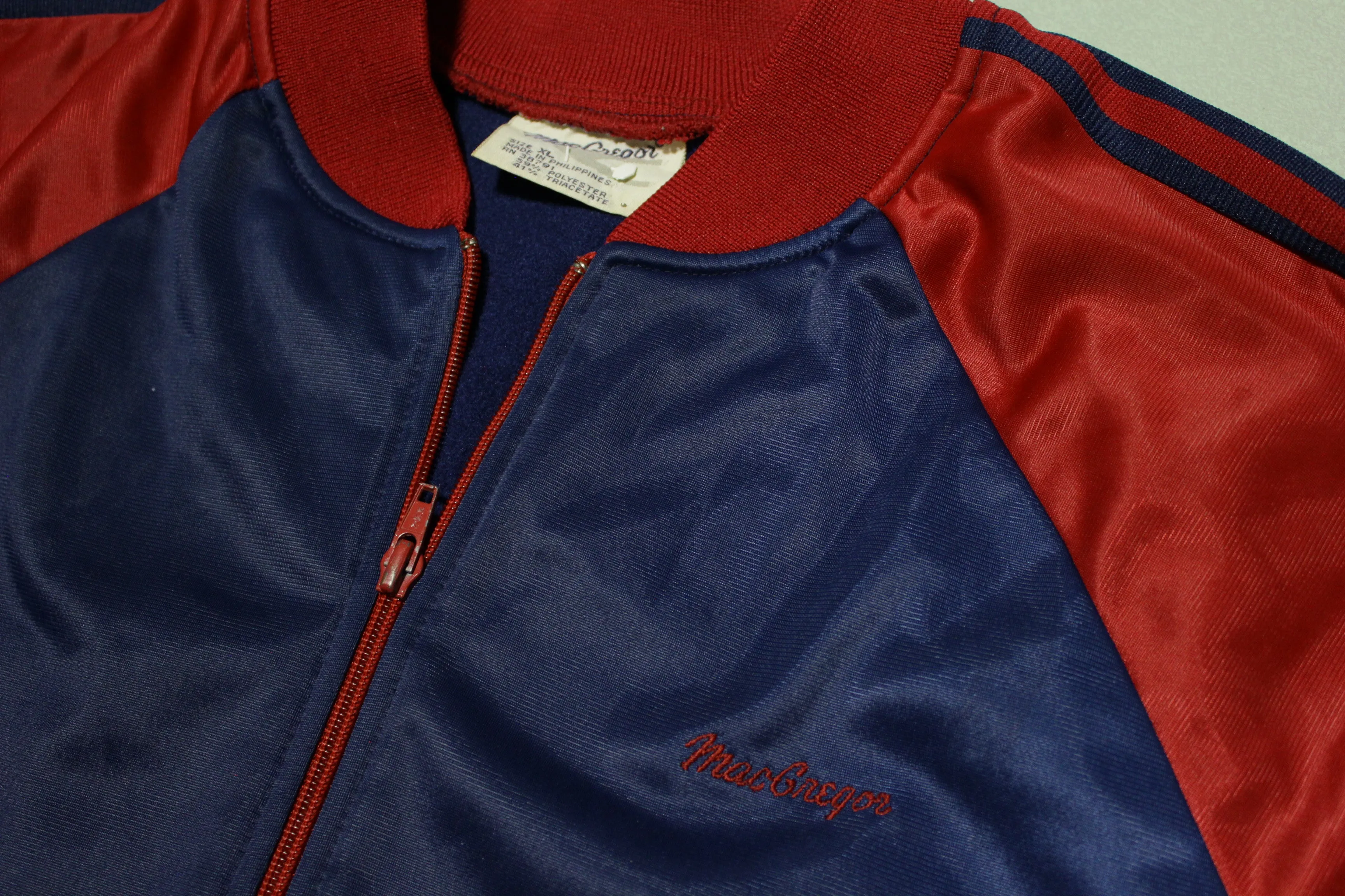 MacGregor Vintage 80's Striped Zip Up Track & Field Jacket