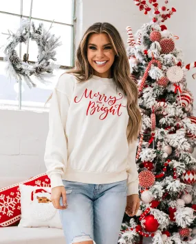 Merry and Bright Ivory Sweatshirt FINAL SALE