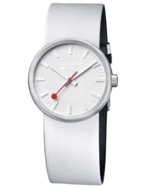 Mondaine Evo Bold - White Dial - Stainless Steel Case - Genuine Leather Strap