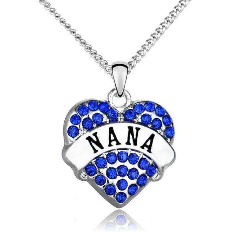 Nana Love Blue Rhinestone Necklace