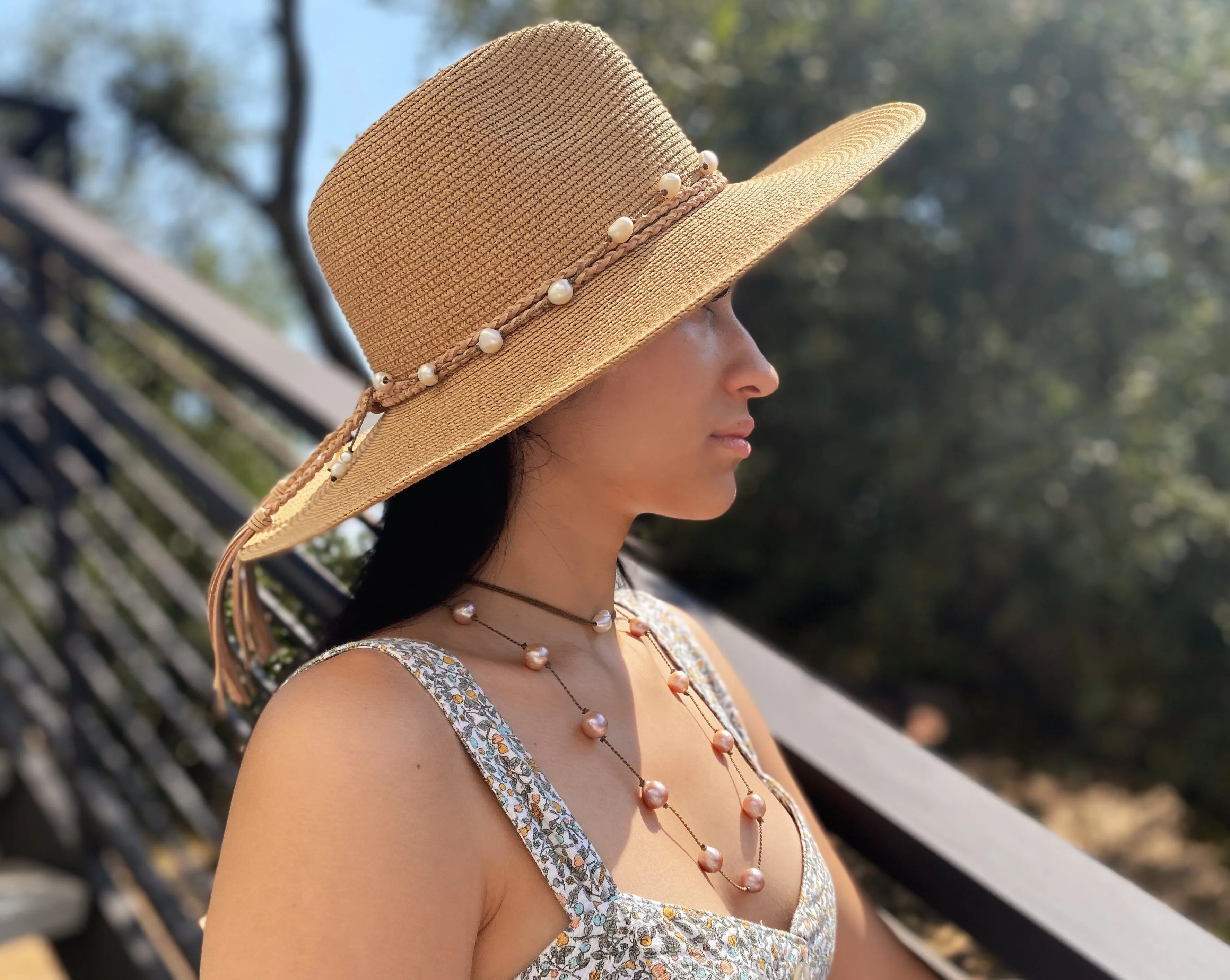 Pearl Duets - necklace   hatband