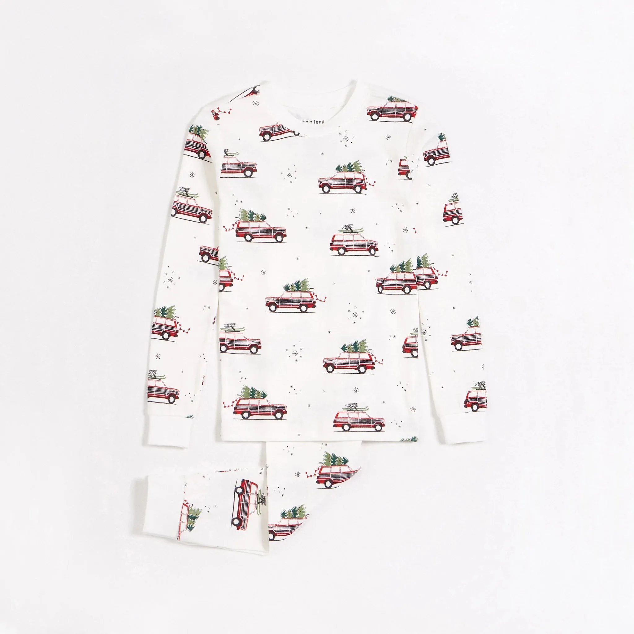 Petit Lem 2pc PJ Set w/Festive Print _Off-White 22HRS63424K-101