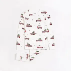 Petit Lem 2pc PJ Set w/Festive Print _Off-White 22HRS63424K-101