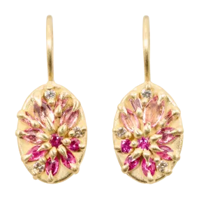 Pink Lotus Hook Earrings - 11668