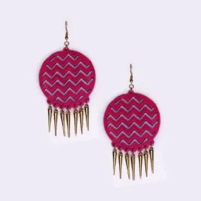 Pink Spikes Earring