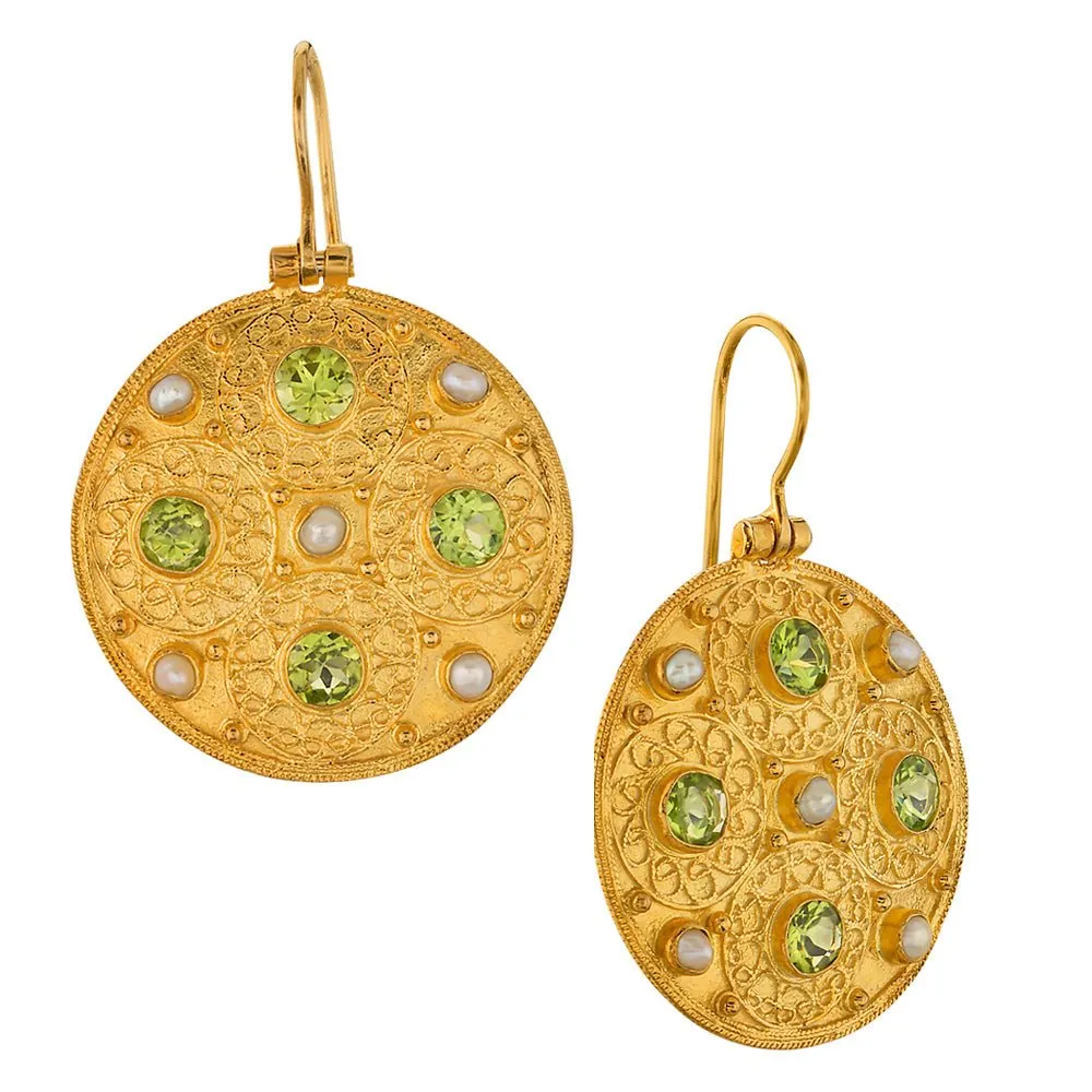 Ravenna Peridot and Pearl Earrings