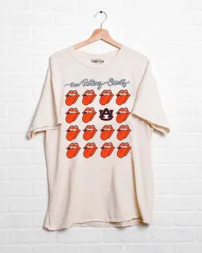 Rolling Stones Auburn Tigers Multi Lick Off White Thrifted Tee