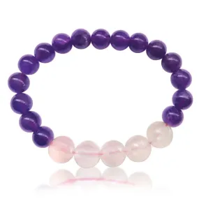 Rose Quartz and Amethyst Bracelet for Gratitude Practice