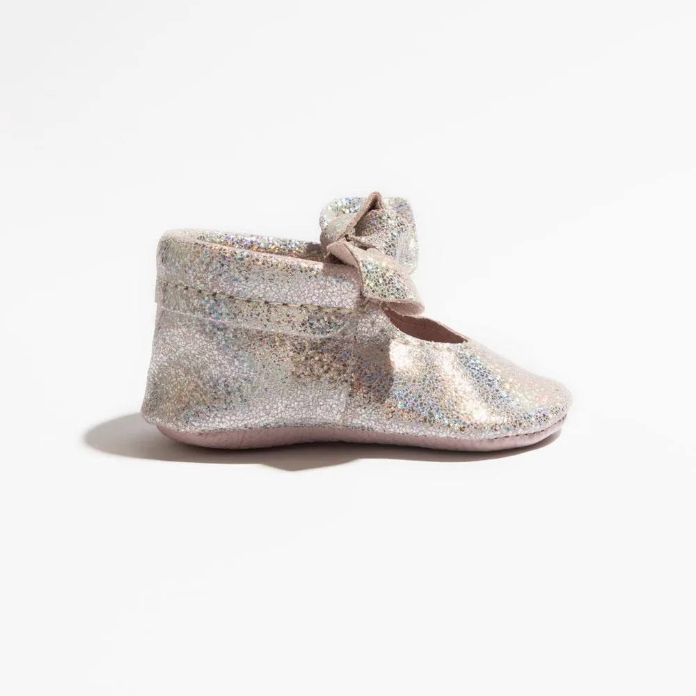 Rose Quartz Knotted Bow Baby Shoe II