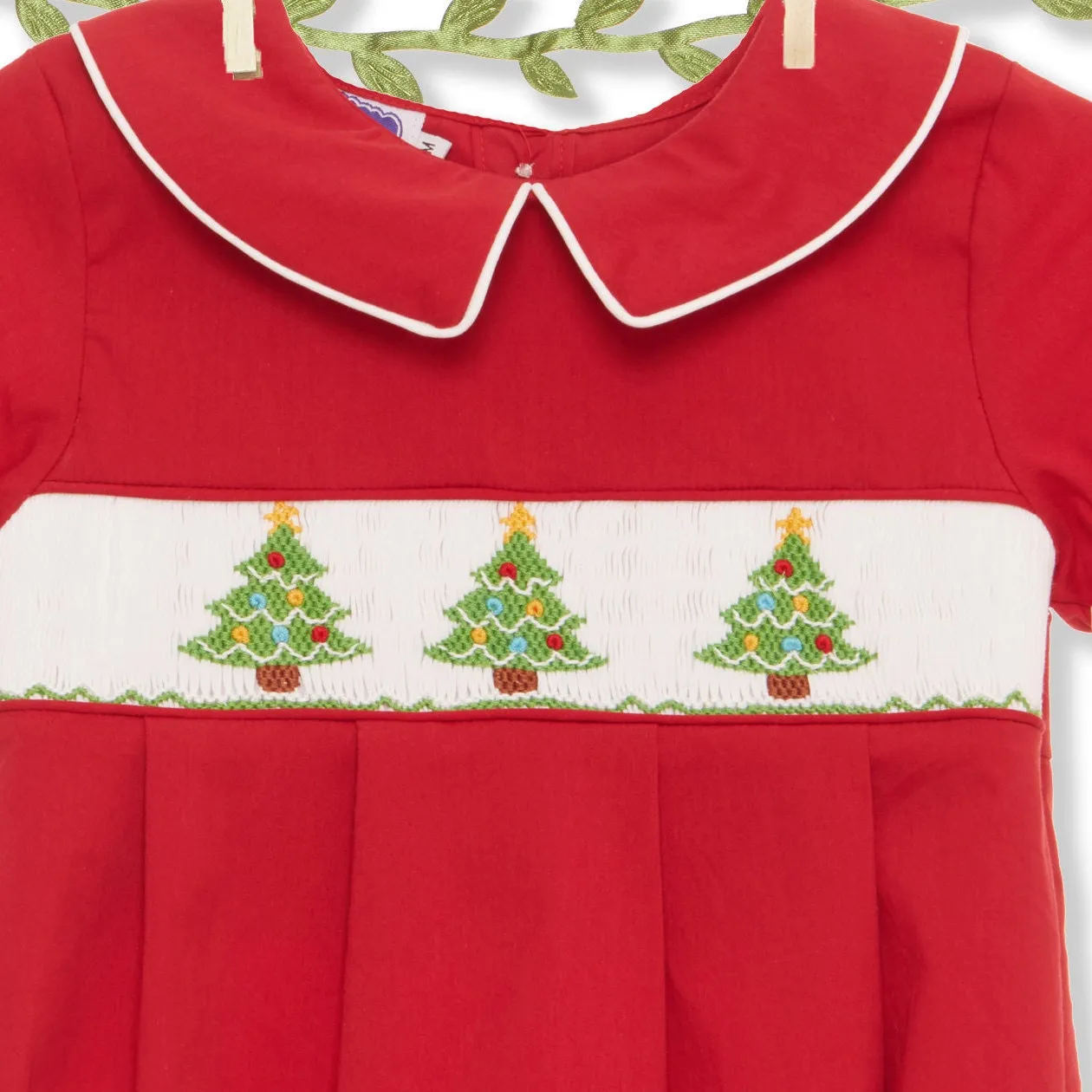 Smocked Christmas Tree Boy's Bubble